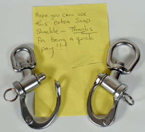 Ronstan Snap Shackles and Note