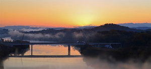 Tennessee River With Low Clouds