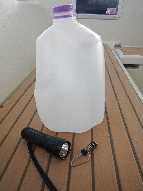 We had a milk jug and a LED flashlight