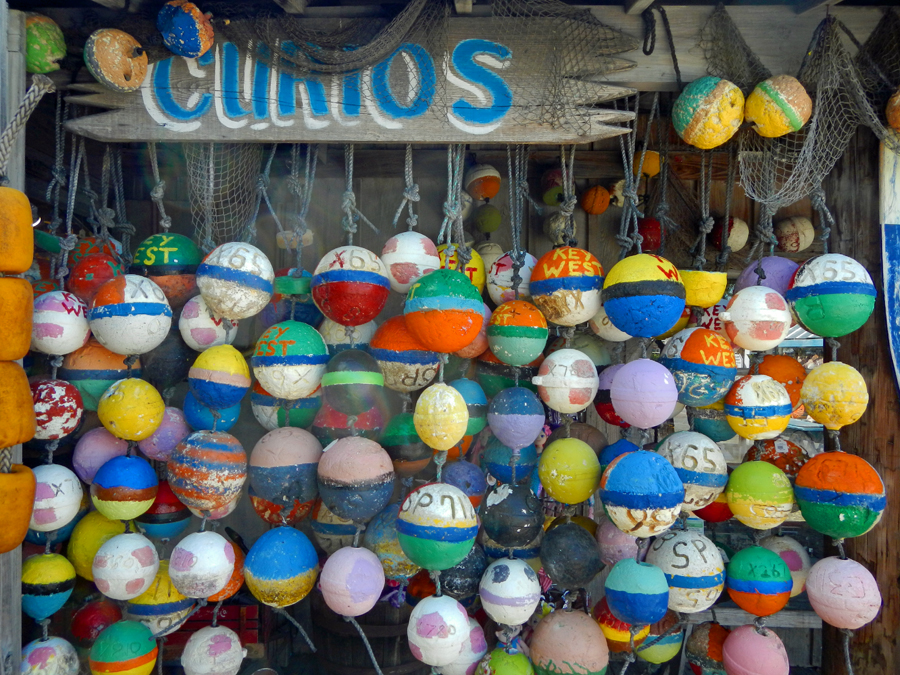 Colorful fishing floats and bouys