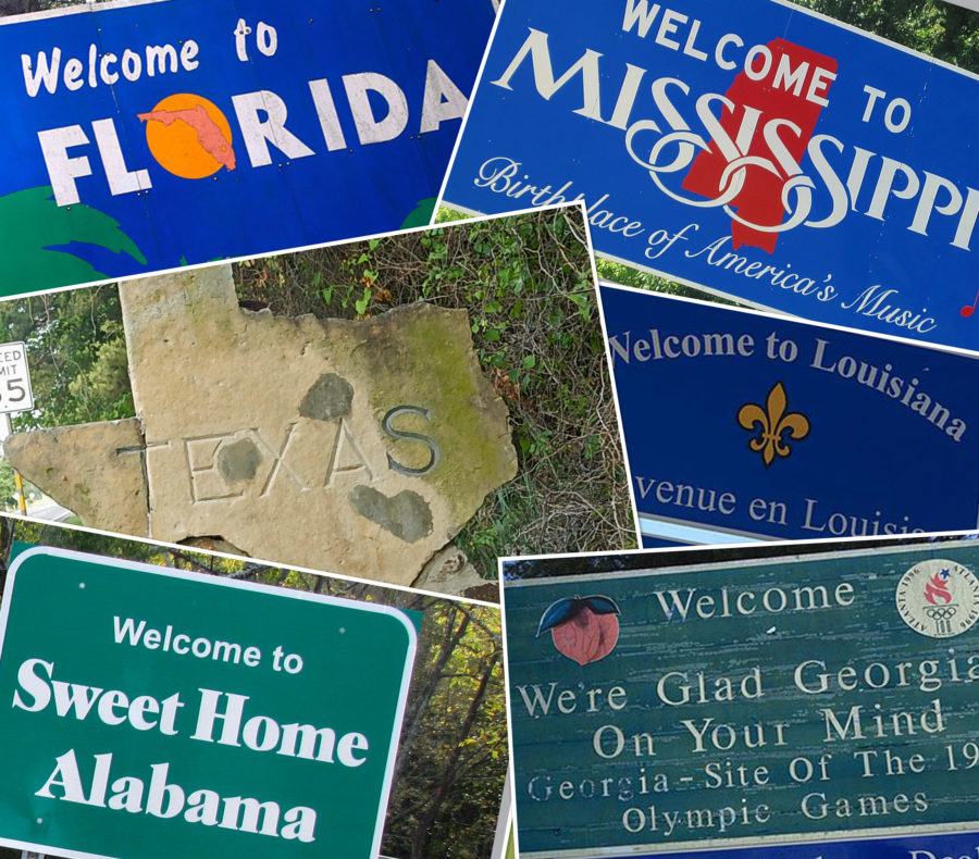 Welcome signs from our trip back to the USA - it was really great to see friend and family during our road trip