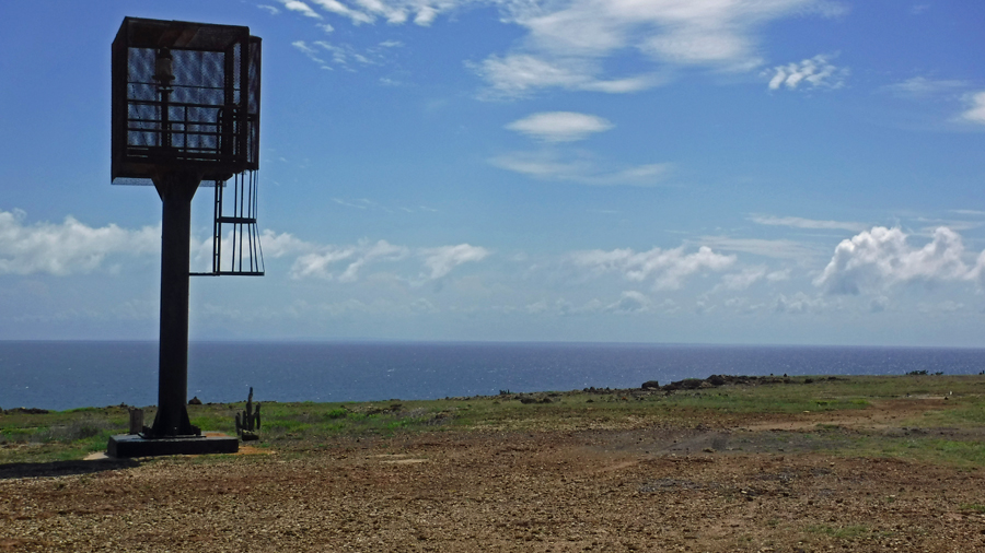 Seroe Colorado Lighthouse - Venezuela can be seen on horizon