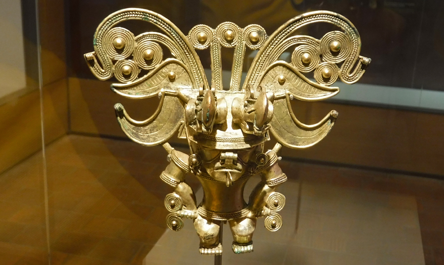 Gold work fashioned by the Tayrona and Nahuange indigenous people who inhabited the Magdalena region between 200 and 1600 a.d.(pre-Colombia)